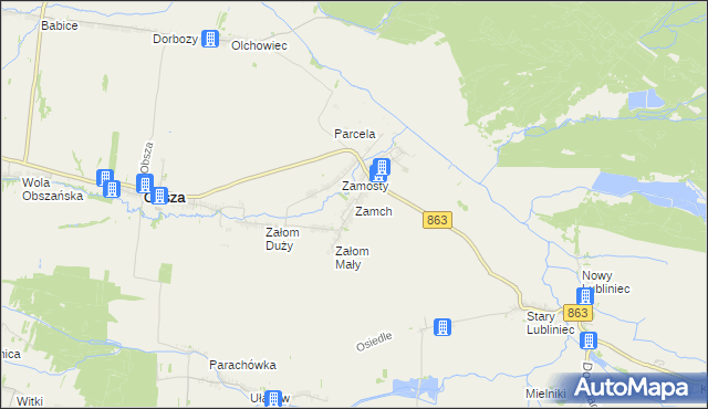 mapa Zamch, Zamch na mapie Targeo