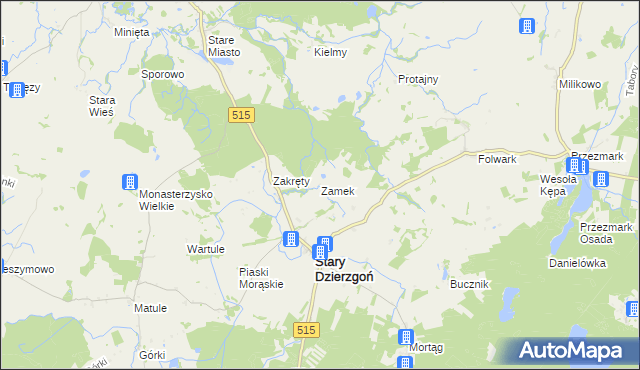 mapa Zamek gmina Stary Dzierzgoń, Zamek gmina Stary Dzierzgoń na mapie Targeo