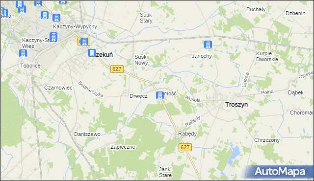 mapa Zamość gmina Troszyn, Zamość gmina Troszyn na mapie Targeo