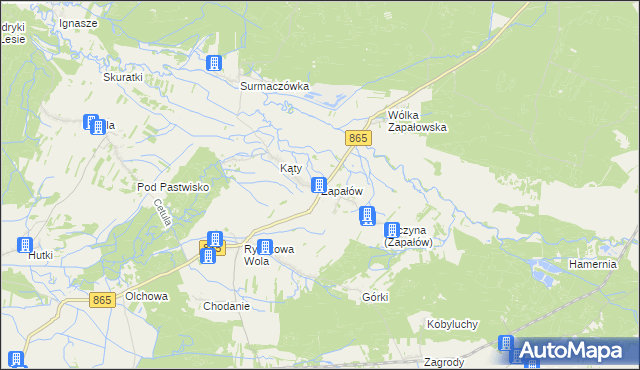 mapa Zapałów, Zapałów na mapie Targeo