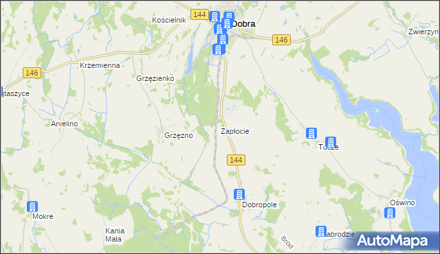 mapa Zapłocie gmina Dobra, Zapłocie gmina Dobra na mapie Targeo