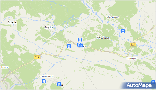 mapa Zaręby gmina Chorzele, Zaręby gmina Chorzele na mapie Targeo