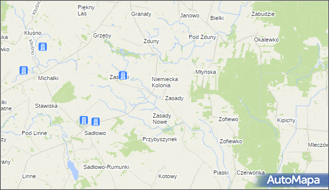 mapa Zasady gmina Świedziebnia, Zasady gmina Świedziebnia na mapie Targeo