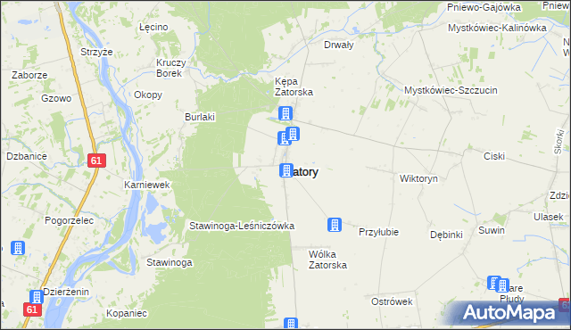 mapa Zatory, Zatory na mapie Targeo