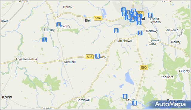 mapa Zawidy, Zawidy na mapie Targeo