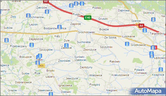 mapa Zborczyce, Zborczyce na mapie Targeo