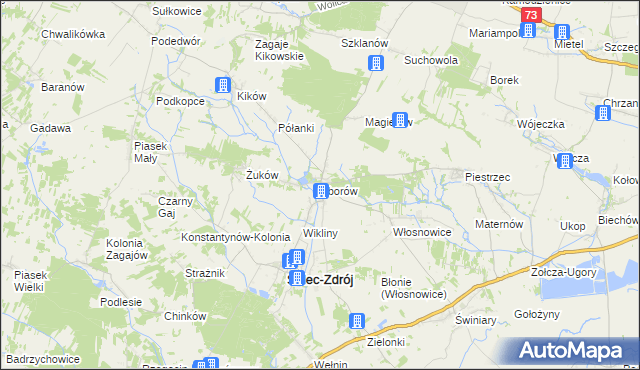mapa Zborów gmina Solec-Zdrój, Zborów gmina Solec-Zdrój na mapie Targeo