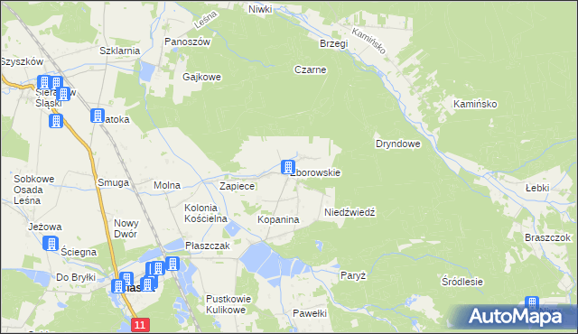 mapa Zborowskie gmina Ciasna, Zborowskie gmina Ciasna na mapie Targeo