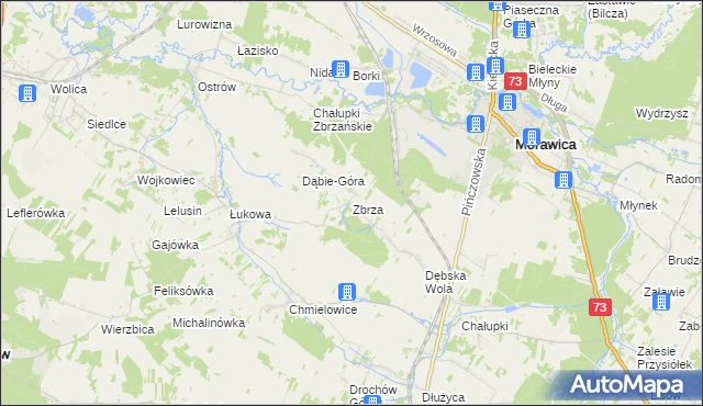 mapa Zbrza gmina Morawica, Zbrza gmina Morawica na mapie Targeo