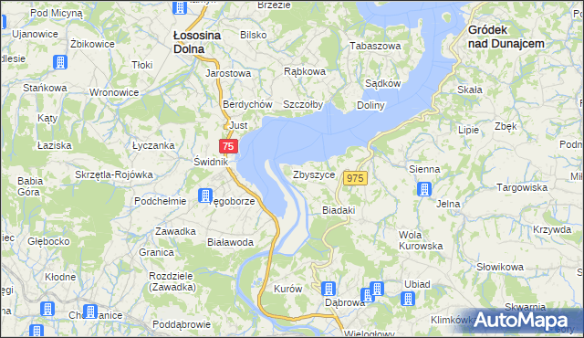 mapa Zbyszyce, Zbyszyce na mapie Targeo