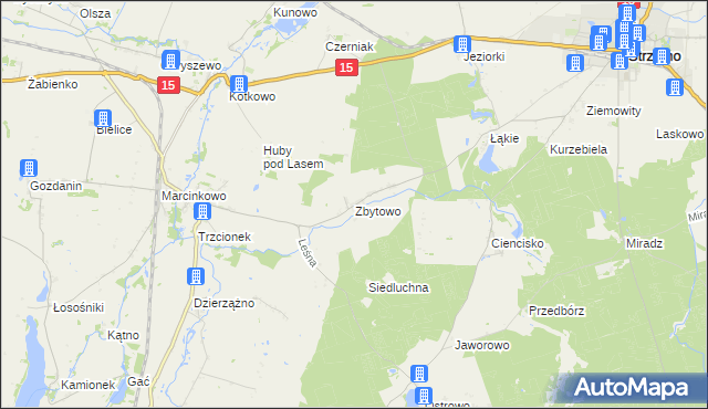mapa Zbytowo, Zbytowo na mapie Targeo