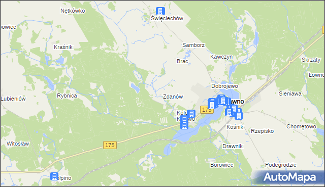 mapa Zdanów gmina Drawno, Zdanów gmina Drawno na mapie Targeo
