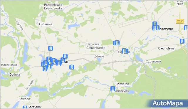 mapa Zdrójki gmina Przechlewo, Zdrójki gmina Przechlewo na mapie Targeo