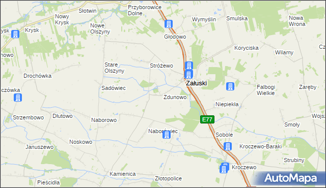 mapa Zdunowo gmina Załuski, Zdunowo gmina Załuski na mapie Targeo