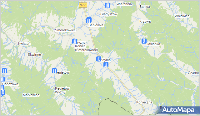 mapa Zdynia, Zdynia na mapie Targeo