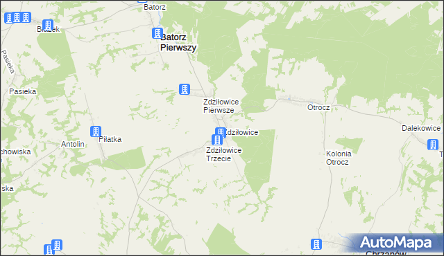 mapa Zdziłowice, Zdziłowice na mapie Targeo