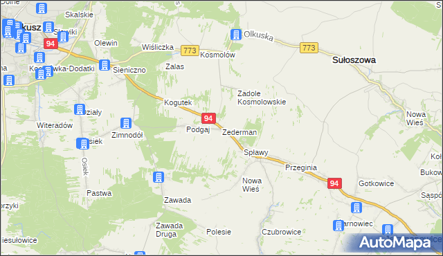 mapa Zederman, Zederman na mapie Targeo