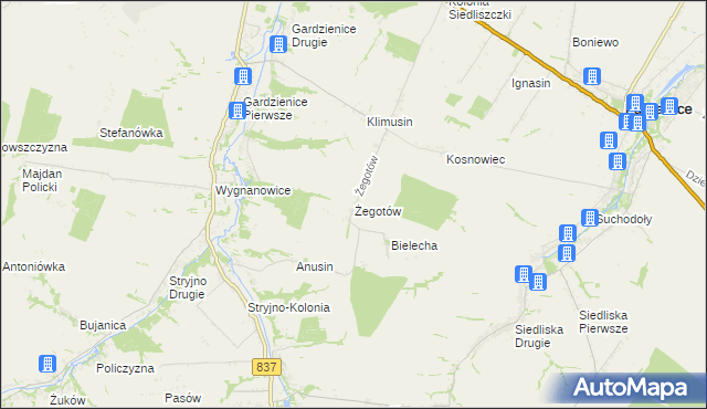 mapa Żegotów, Żegotów na mapie Targeo