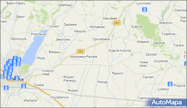 mapa Żelazków gmina Słupca, Żelazków gmina Słupca na mapie Targeo