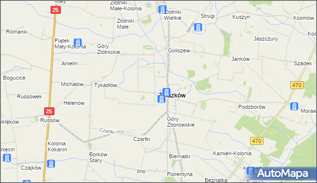 mapa Żelazków powiat kaliski, Żelazków powiat kaliski na mapie Targeo