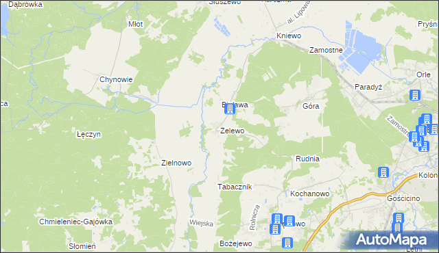mapa Zelewo, Zelewo na mapie Targeo