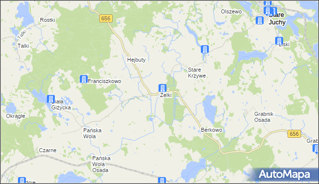 mapa Zelki, Zelki na mapie Targeo