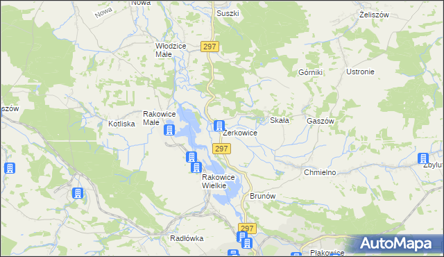 mapa Żerkowice gmina Lwówek Śląski, Żerkowice gmina Lwówek Śląski na mapie Targeo