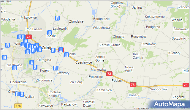 mapa Żerniki Górne, Żerniki Górne na mapie Targeo