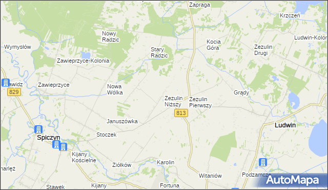 mapa Zezulin Niższy, Zezulin Niższy na mapie Targeo
