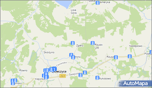 mapa Zgierz gmina Główczyce, Zgierz gmina Główczyce na mapie Targeo
