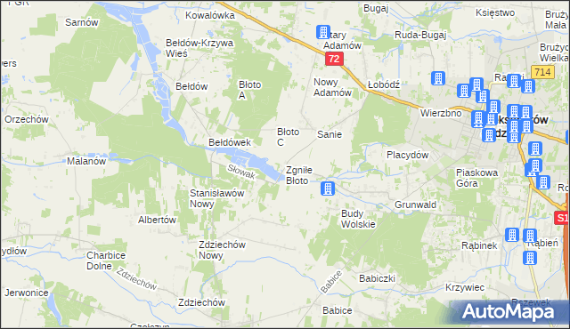 mapa Zgniłe Błoto, Zgniłe Błoto na mapie Targeo