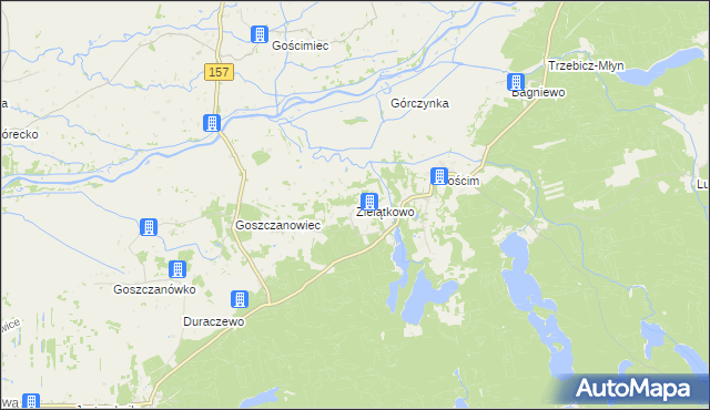 mapa Zielątkowo gmina Drezdenko, Zielątkowo gmina Drezdenko na mapie Targeo