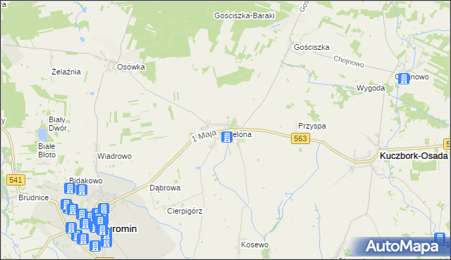 mapa Zielona gmina Kuczbork-Osada, Zielona gmina Kuczbork-Osada na mapie Targeo