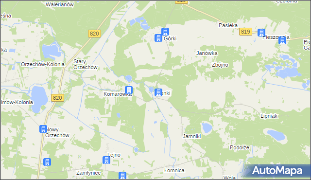 mapa Zienki, Zienki na mapie Targeo