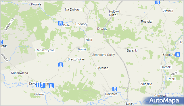 mapa Zimnochy-Susły, Zimnochy-Susły na mapie Targeo