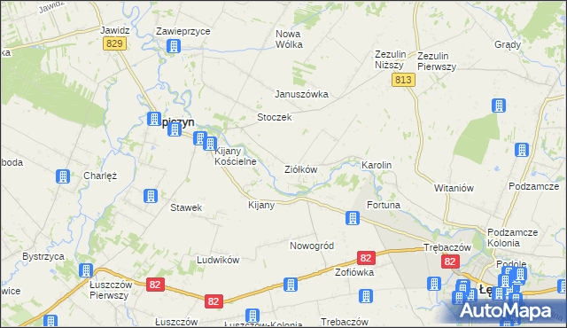 mapa Ziółków, Ziółków na mapie Targeo