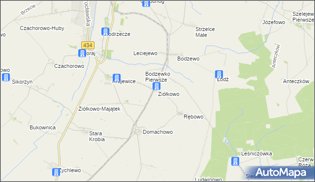 mapa Ziółkowo gmina Gostyń, Ziółkowo gmina Gostyń na mapie Targeo