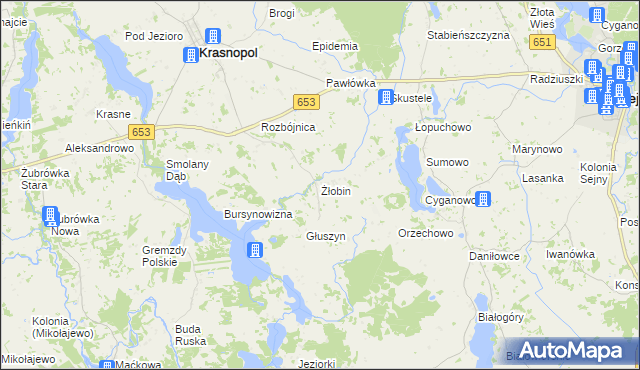 mapa Żłobin, Żłobin na mapie Targeo