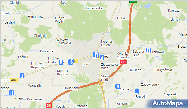 mapa Złoczew, Złoczew na mapie Targeo