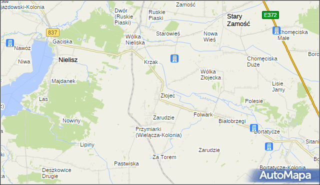 mapa Złojec, Złojec na mapie Targeo