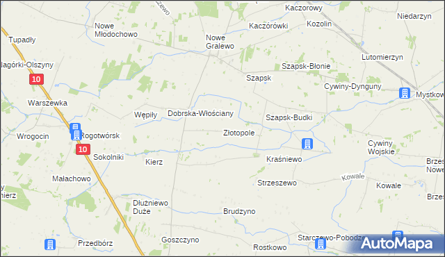 mapa Złotopole gmina Raciąż, Złotopole gmina Raciąż na mapie Targeo