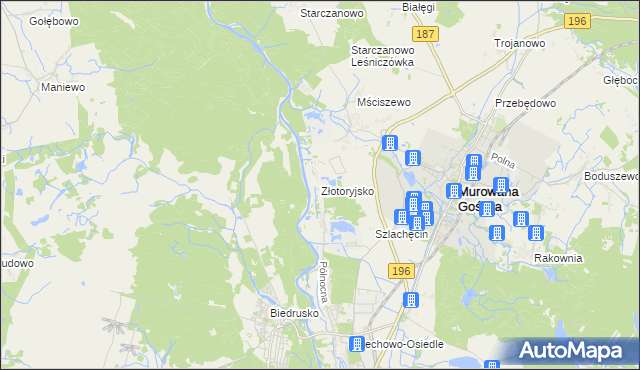 mapa Złotoryjsko, Złotoryjsko na mapie Targeo
