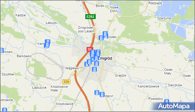 mapa Żmigród, Żmigród na mapie Targeo