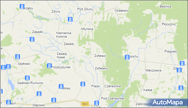 mapa Zofiewo, Zofiewo na mapie Targeo