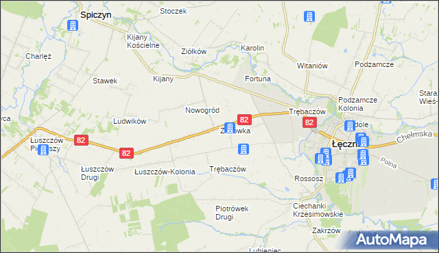 mapa Zofiówka gmina Łęczna, Zofiówka gmina Łęczna na mapie Targeo