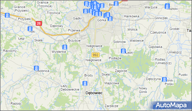 mapa Żółków gmina Jasło, Żółków gmina Jasło na mapie Targeo