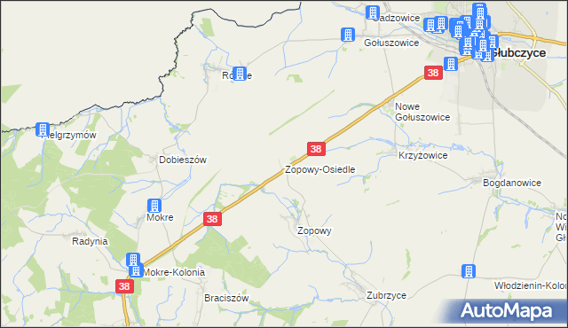 mapa Zopowy-Osiedle, Zopowy-Osiedle na mapie Targeo