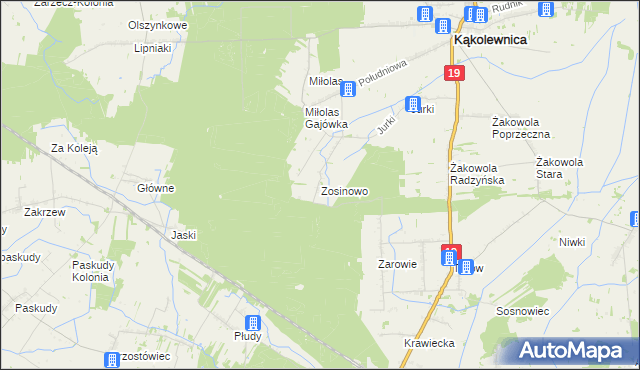 mapa Zosinowo, Zosinowo na mapie Targeo