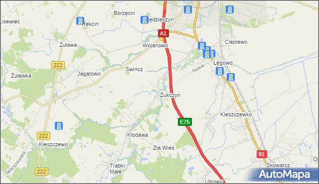mapa Żukczyn, Żukczyn na mapie Targeo