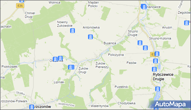 mapa Żuków-Kolonia, Żuków-Kolonia na mapie Targeo